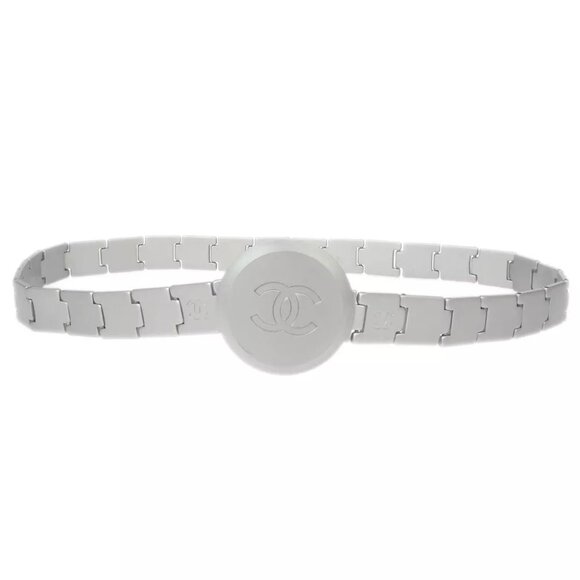 Chanel CC Silver Chain Belt 99P Small Good - Picture 1 of 4